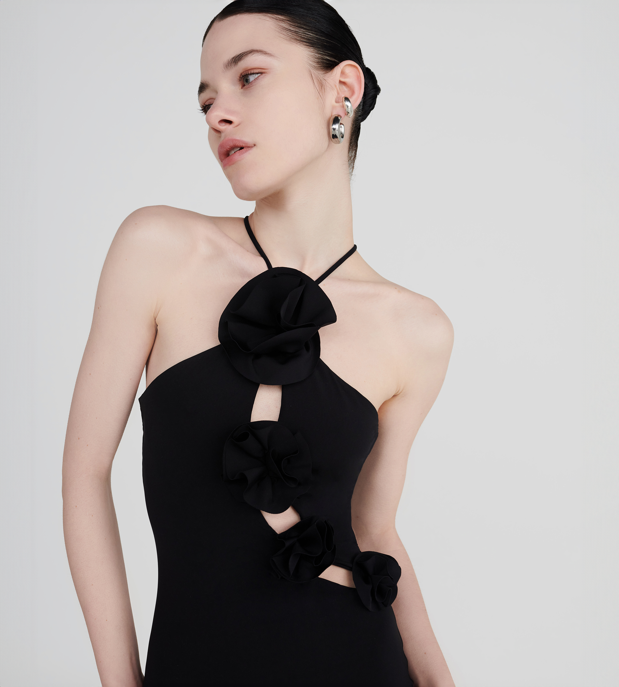 blusa negra y blanca sofisticada, top para mujer,maygel, maygel coronel